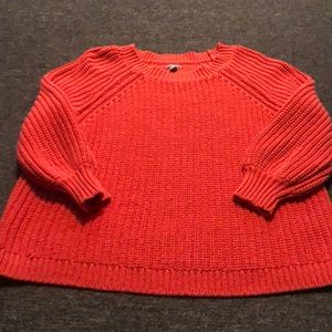 Aerie brand Size Small Orange Chunky Knit Oversized Sweater